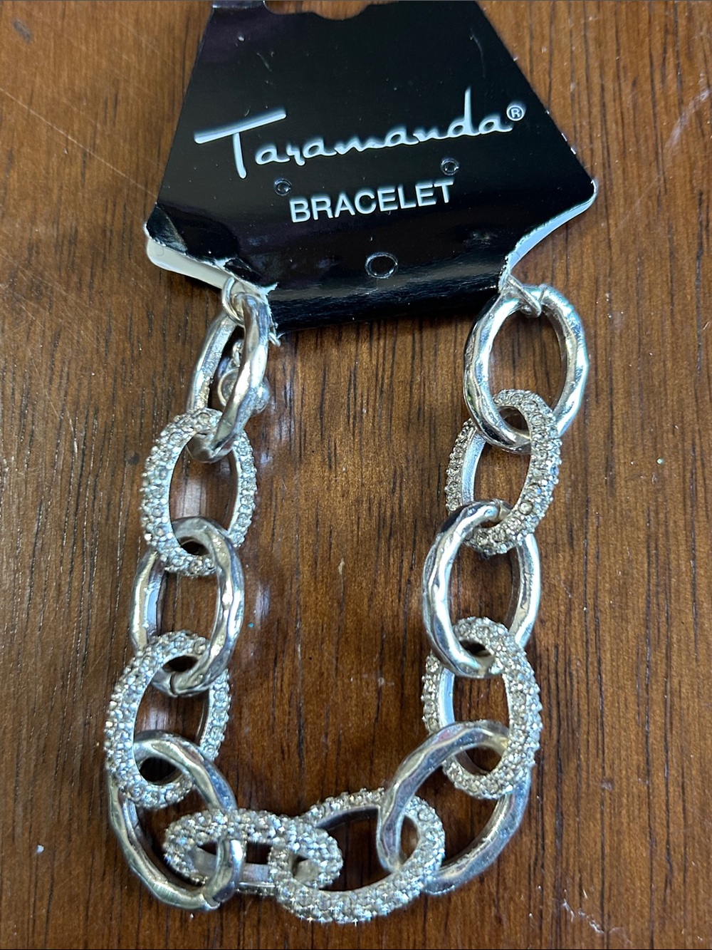 Taramanda Silver Crystal Link Bracelet
